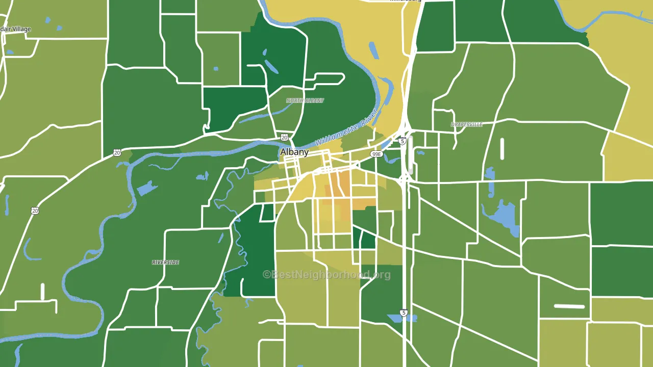 Albany, OR block-group voter-turnout map