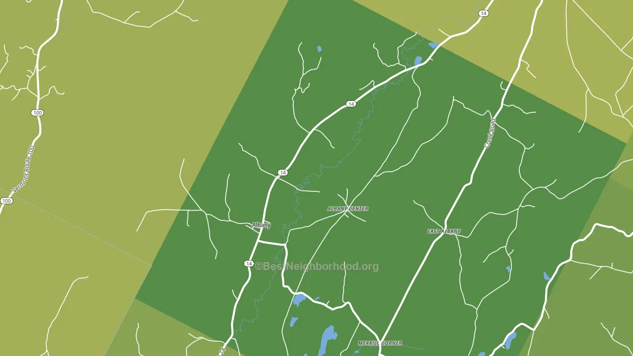 Albany, VT block-group voter-turnout map