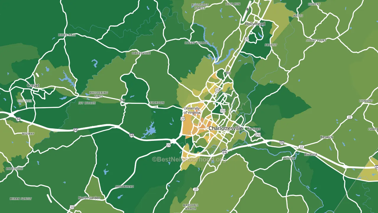 Albemarle County, VA block-group voter-turnout map