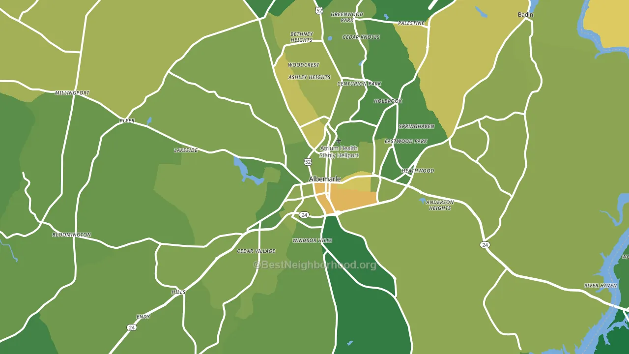 Albemarle, NC block-group voter-turnout map