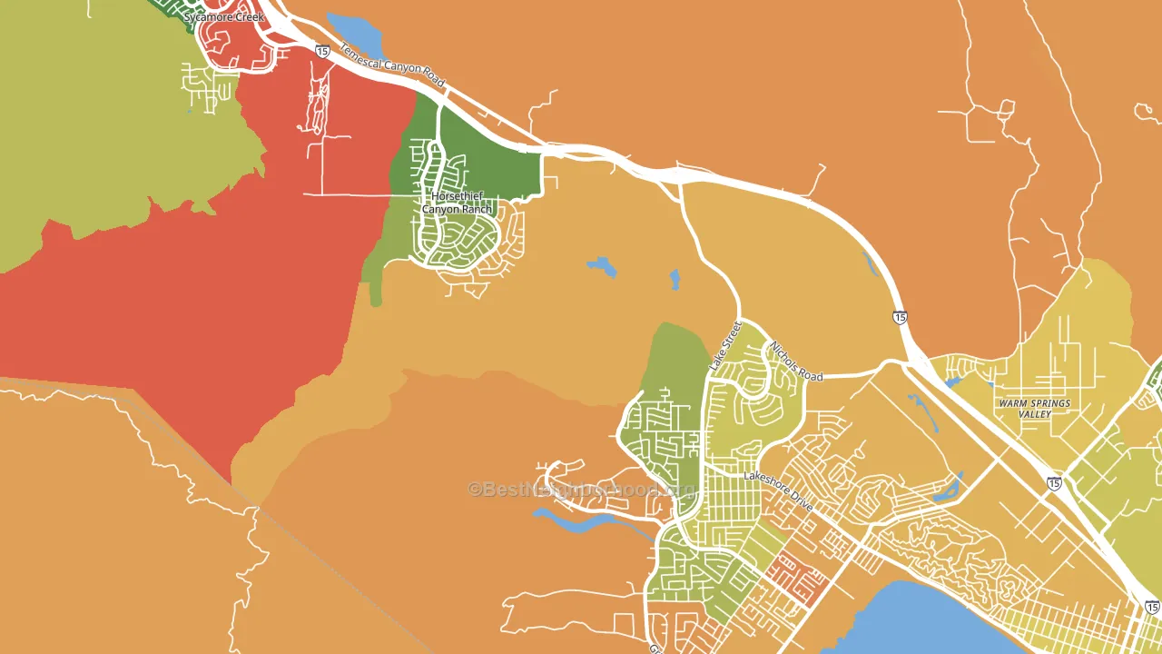 Alberhill, CA block-group voter-turnout map