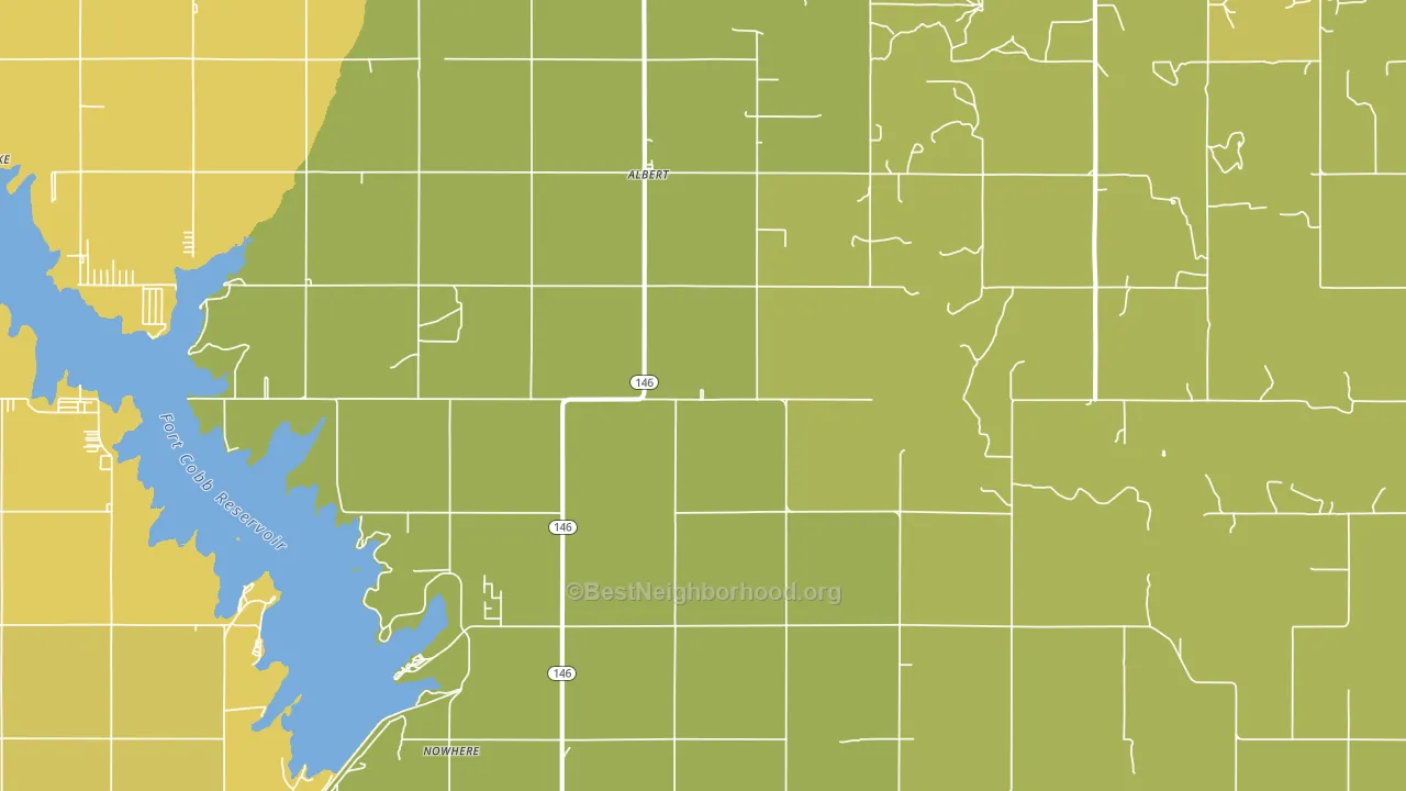 Albert, OK block-group voter-turnout map