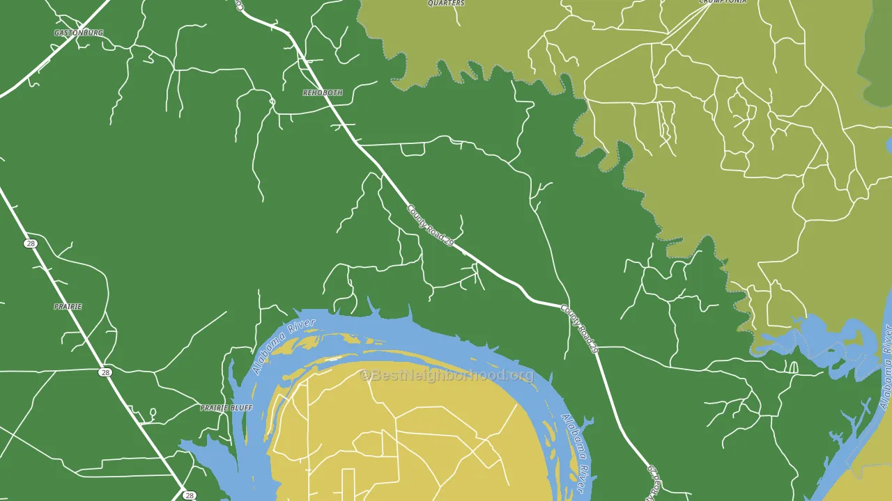 Alberta, AL block-group voter-turnout map