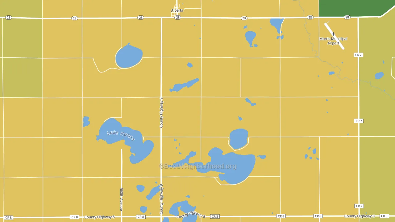 Alberta, MN block-group voter-turnout map
