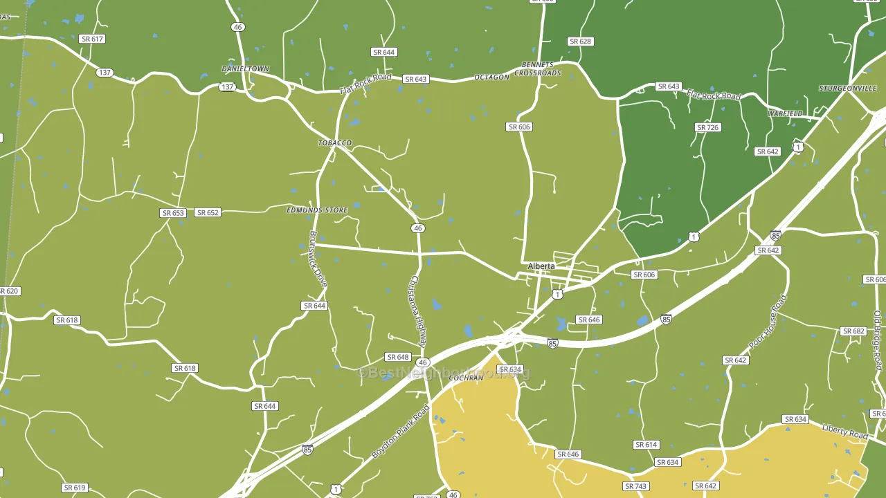 Alberta, VA block-group voter-turnout map