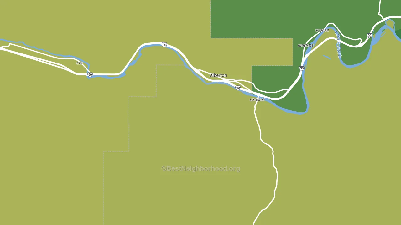 Alberton, MT block-group voter-turnout map