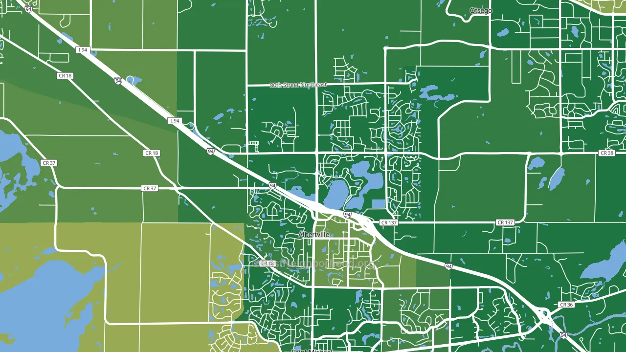 Albertville, MN block-group voter-turnout map