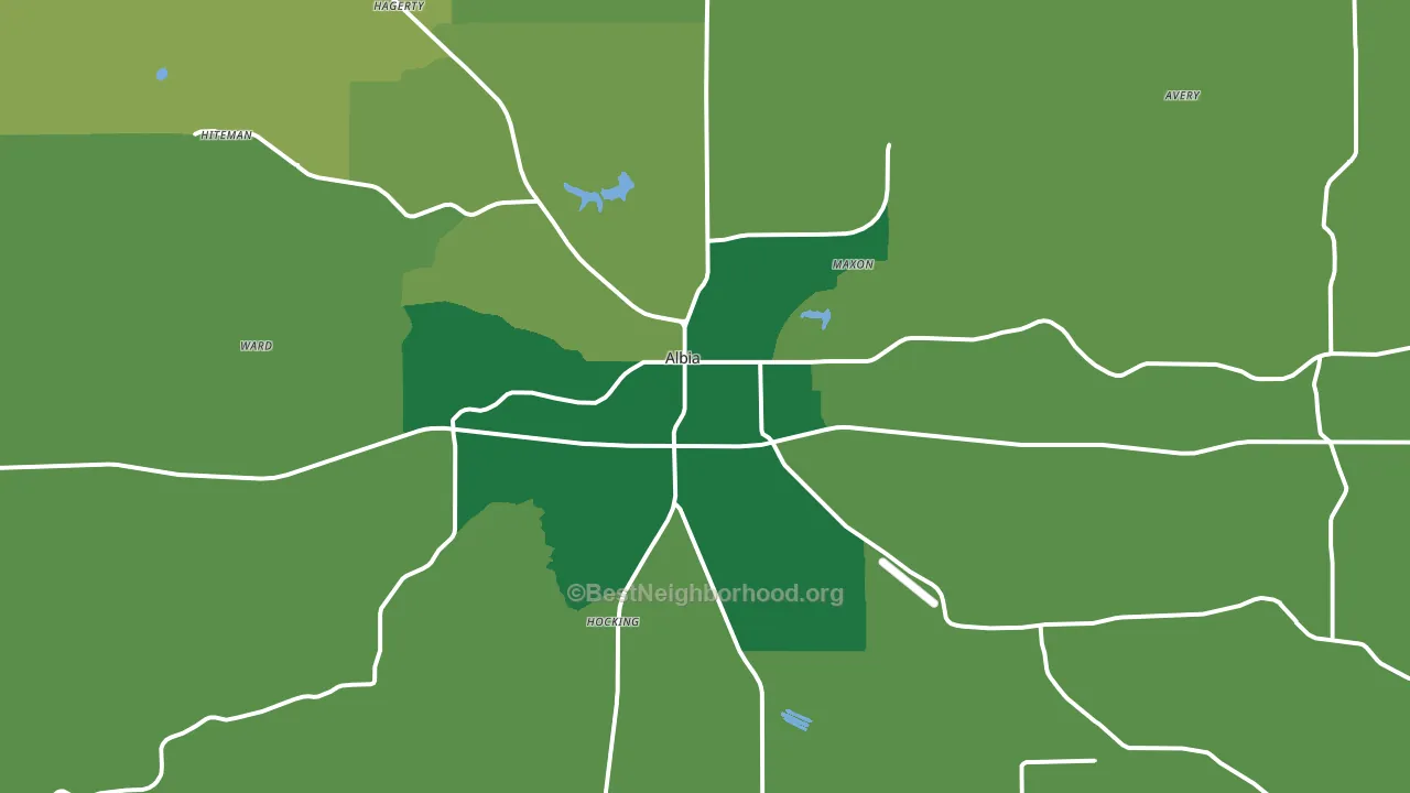 Albia, IA block-group voter-turnout map