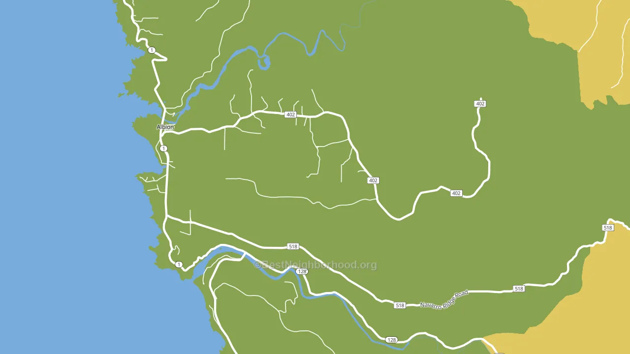 Albion, CA block-group voter-turnout map