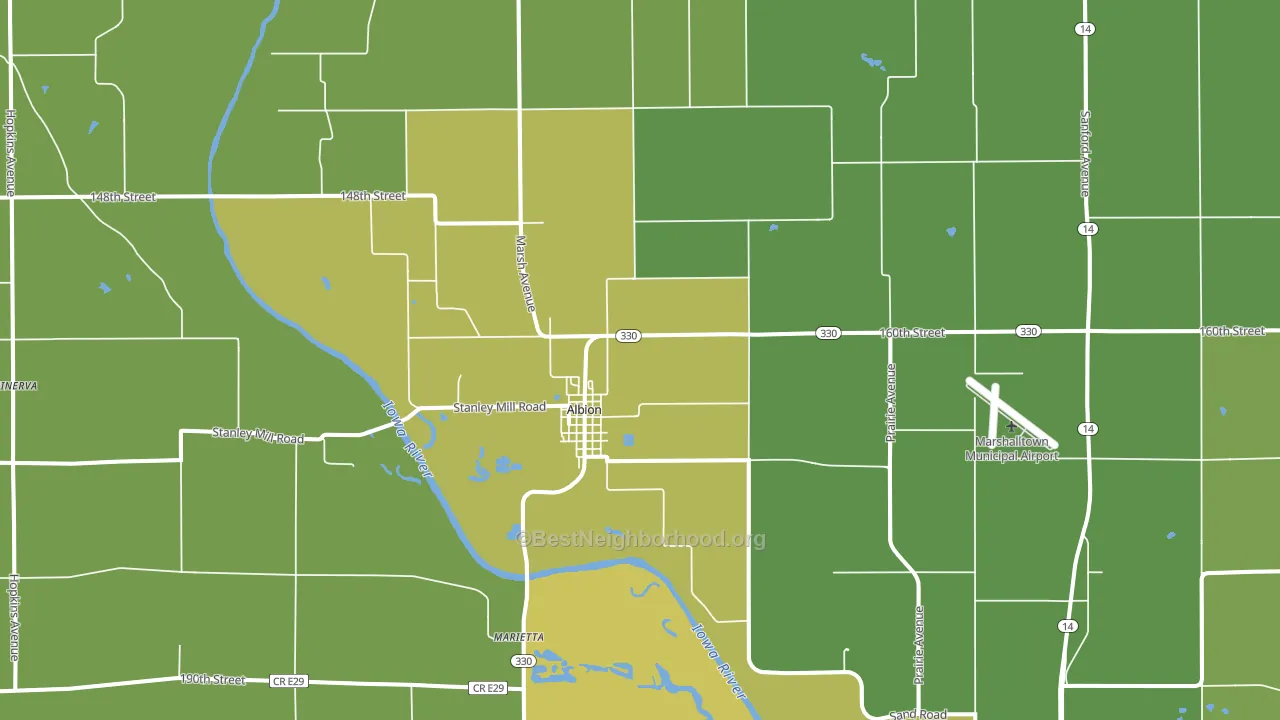 Albion, IA block-group voter-turnout map