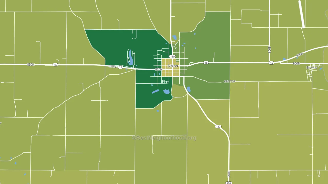 Albion, IL block-group voter-turnout map