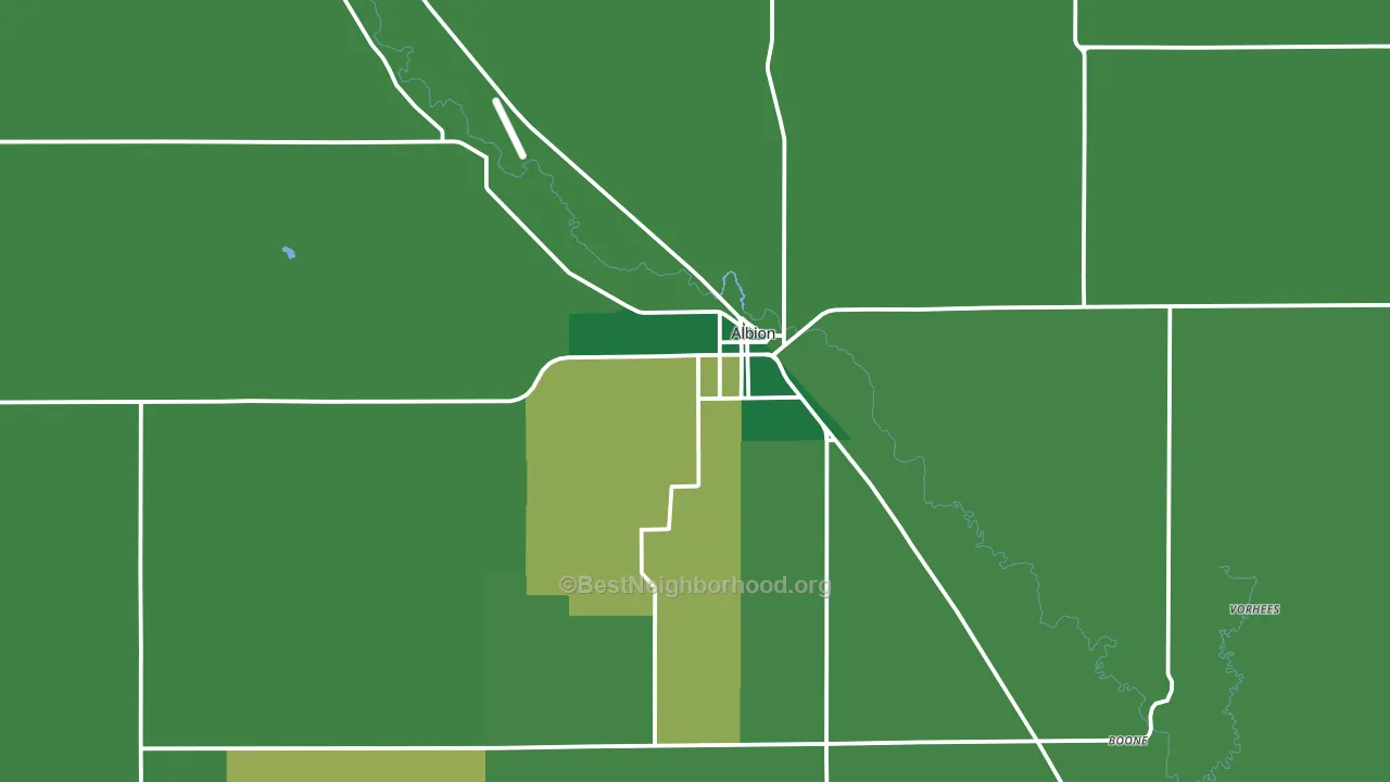 Albion, NE block-group voter-turnout map