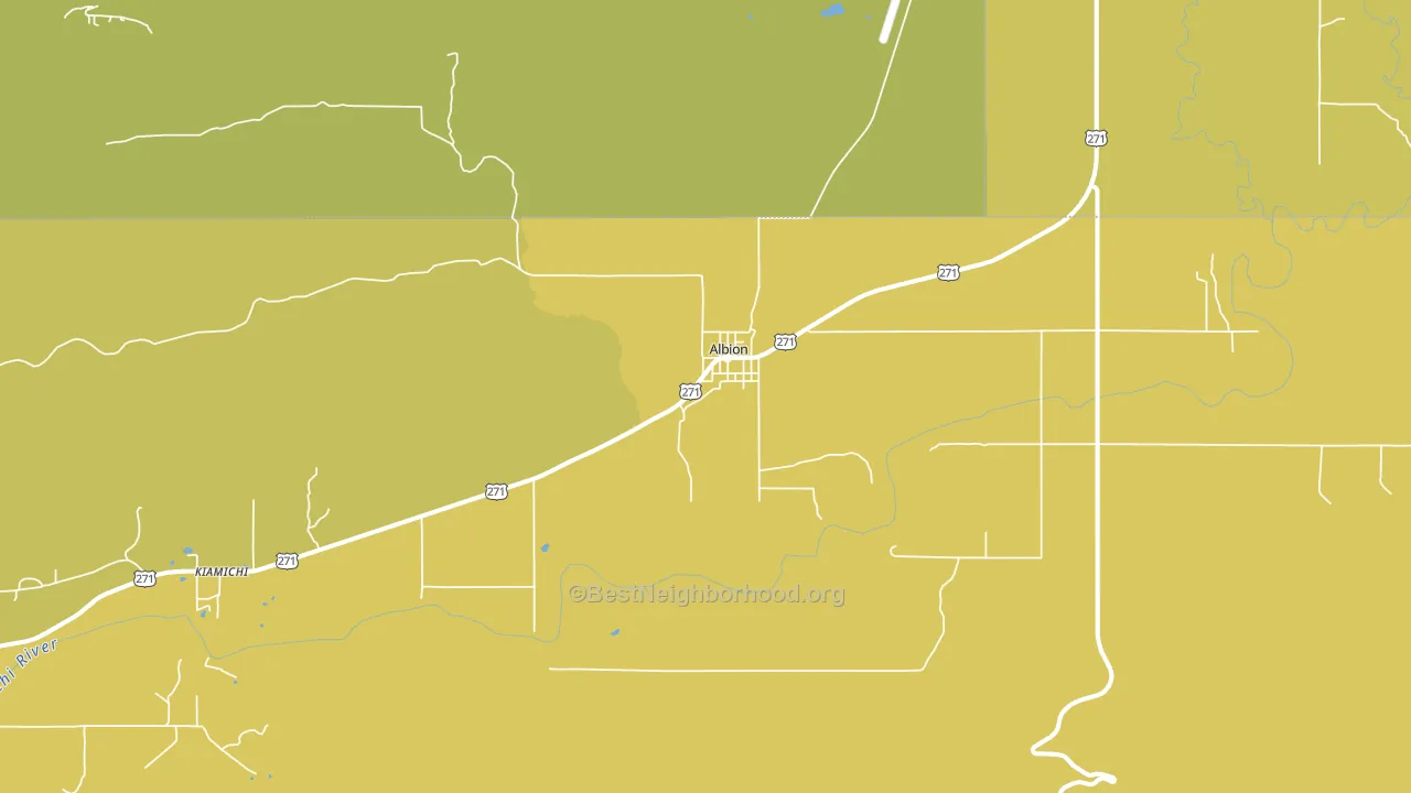 Albion, OK block-group voter-turnout map