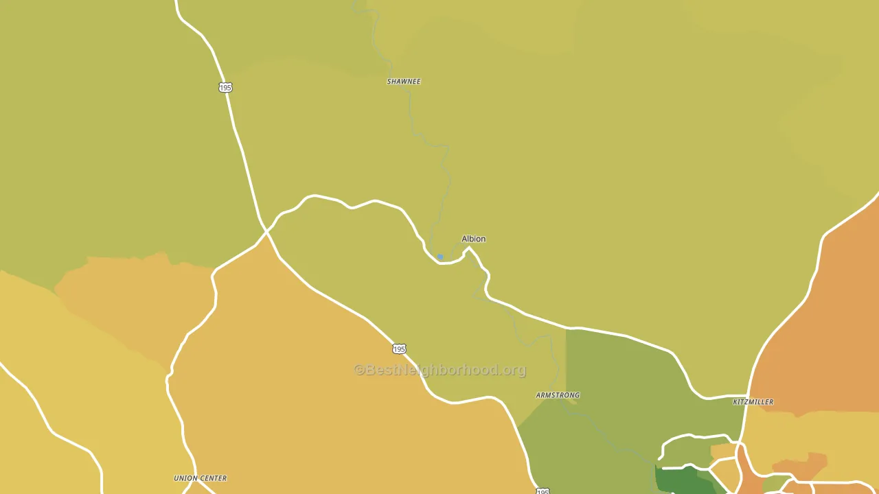 Albion, WA block-group voter-turnout map