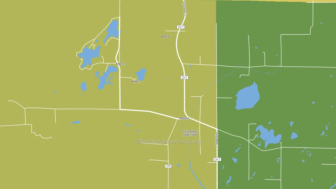 Alborn, MN block-group voter-turnout map