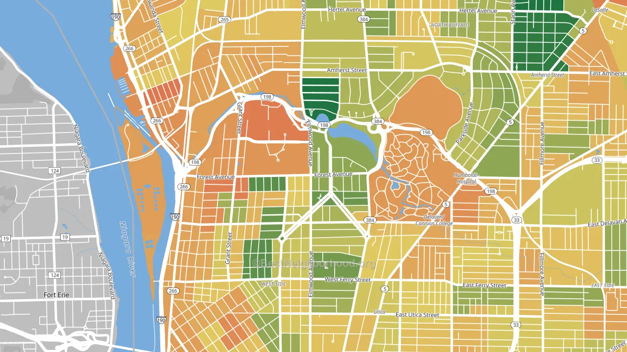 Albright, Buffalo, NY block-group voter-turnout map