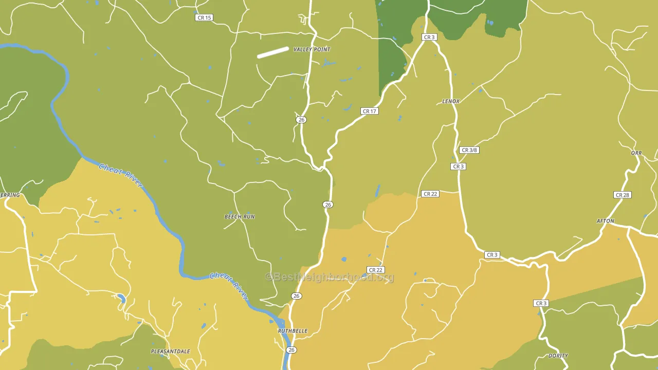 Albright, WV block-group voter-turnout map