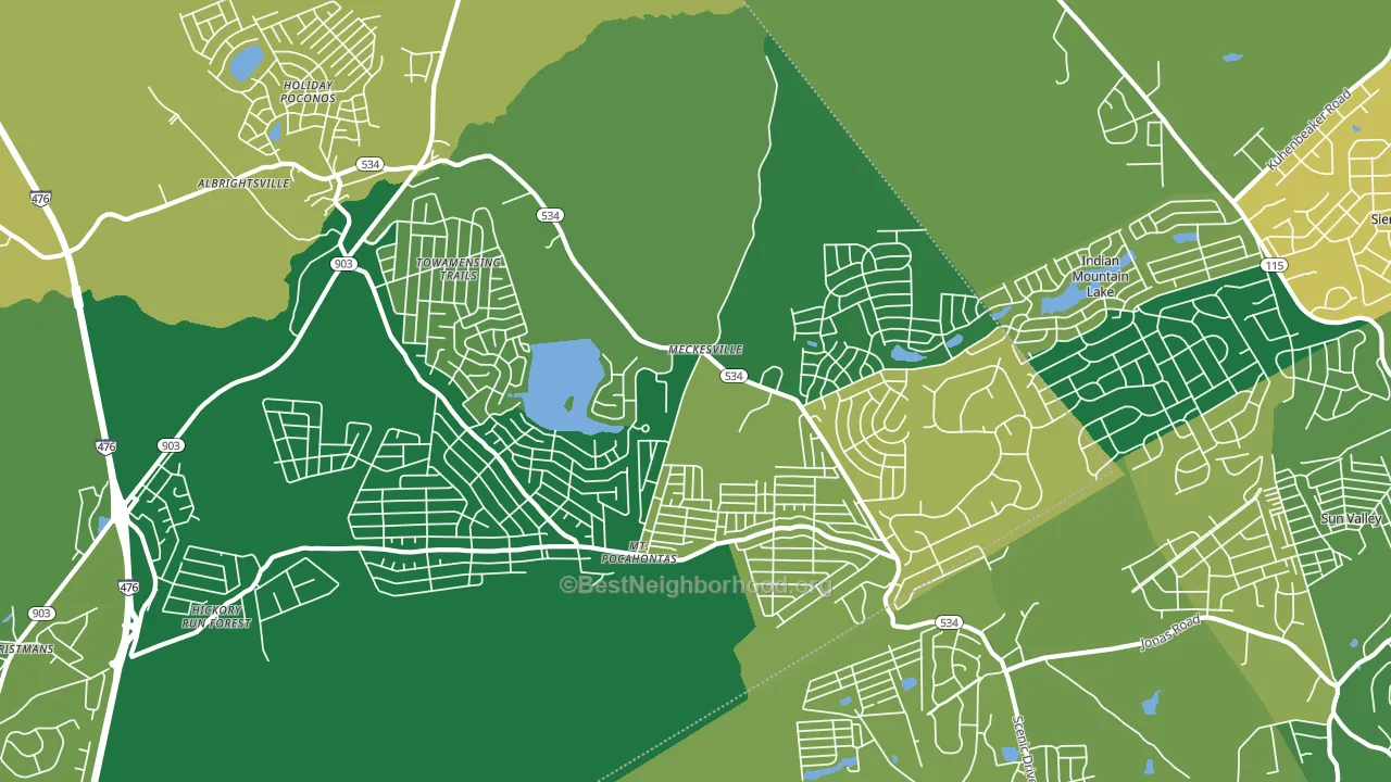Albrightsville, PA block-group voter-turnout map