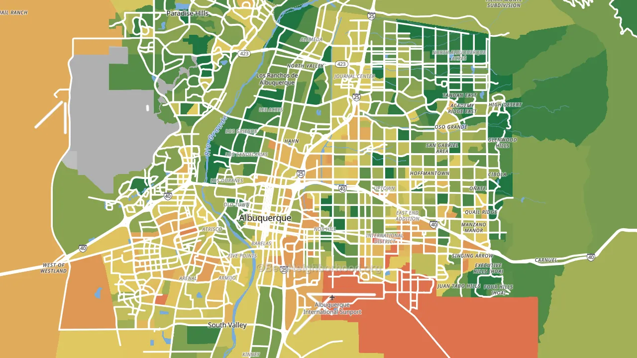 Albuquerque, NM block-group voter-turnout map