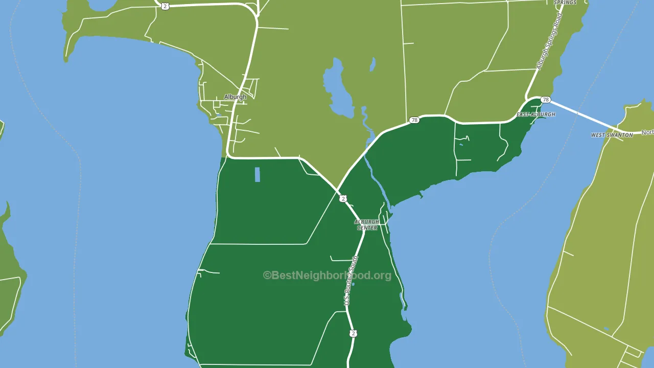 Alburg Center, VT block-group voter-turnout map