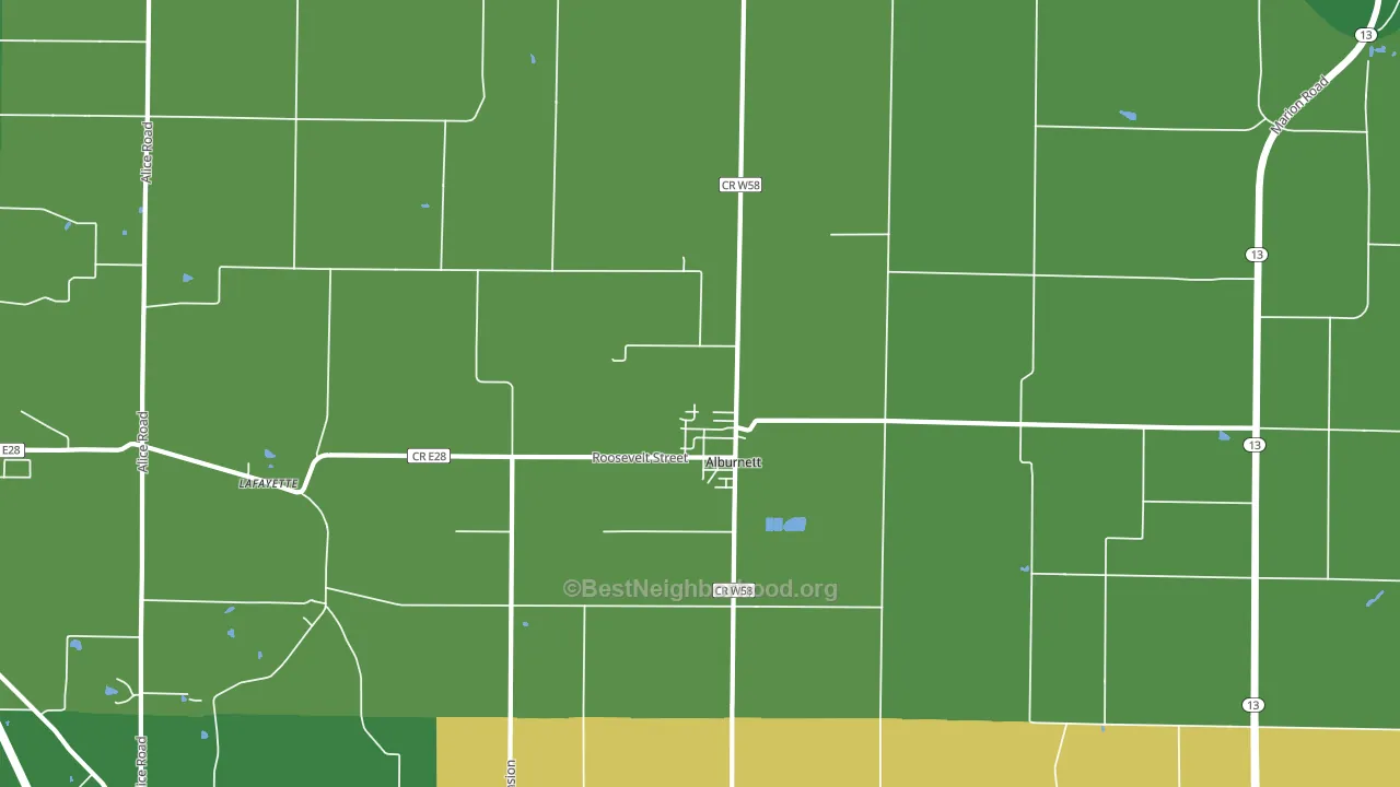 Alburnett, IA block-group voter-turnout map