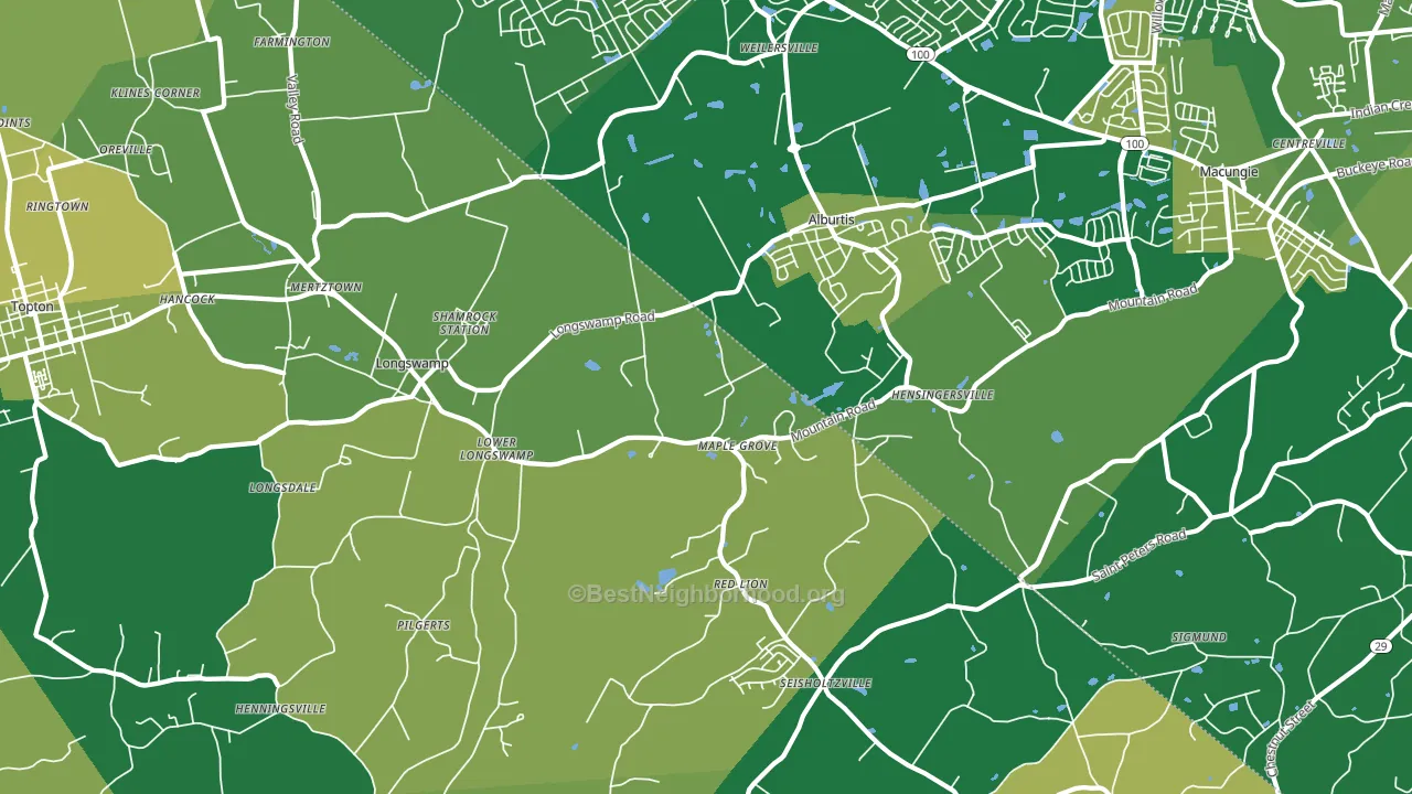 Alburtis, PA block-group voter-turnout map