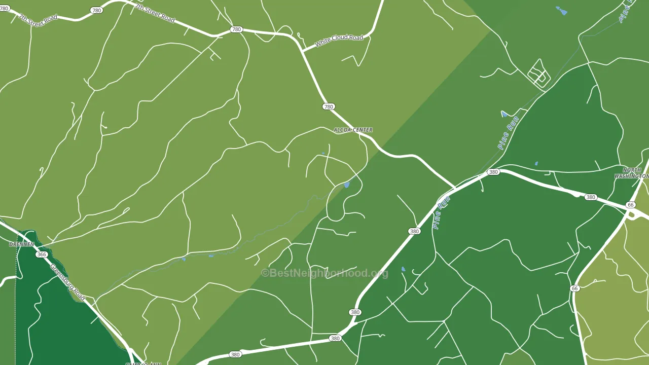 Alcoa Center, PA block-group voter-turnout map