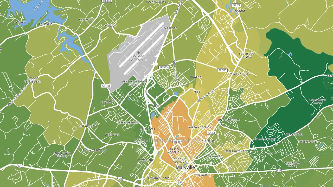Alcoa, TN block-group voter-turnout map