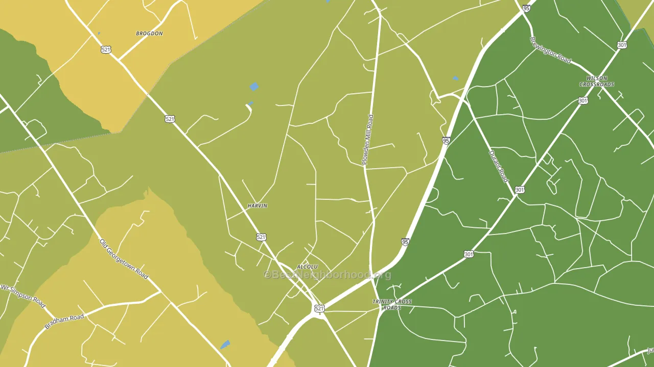 Alcolu, SC block-group voter-turnout map