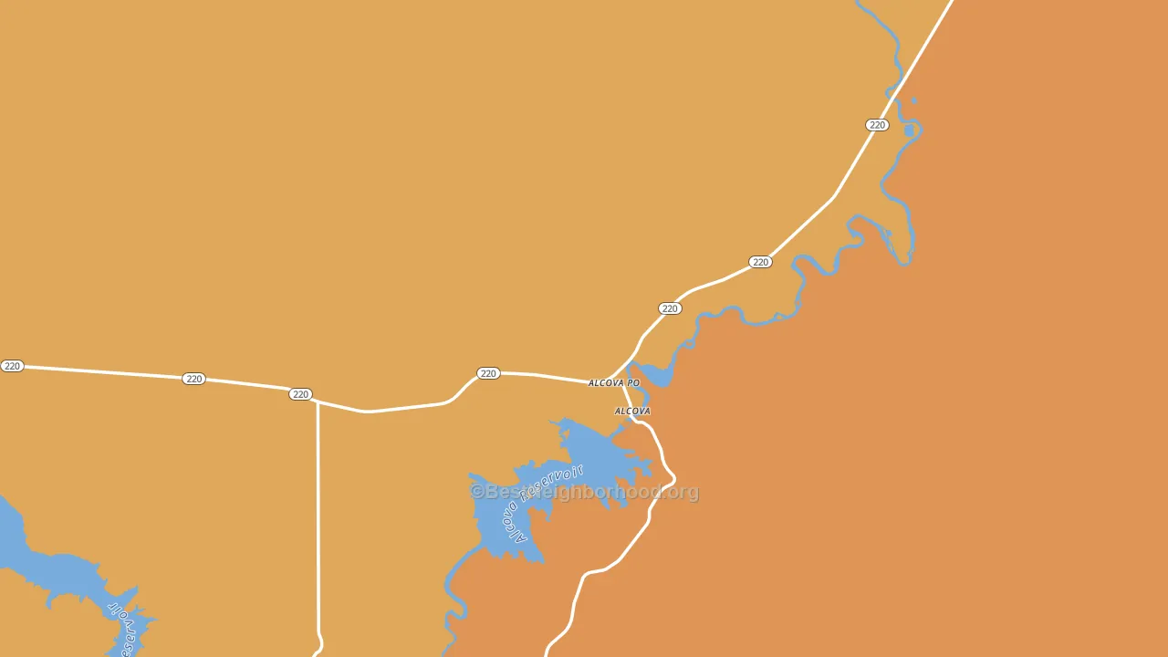 Alcova, WY block-group voter-turnout map