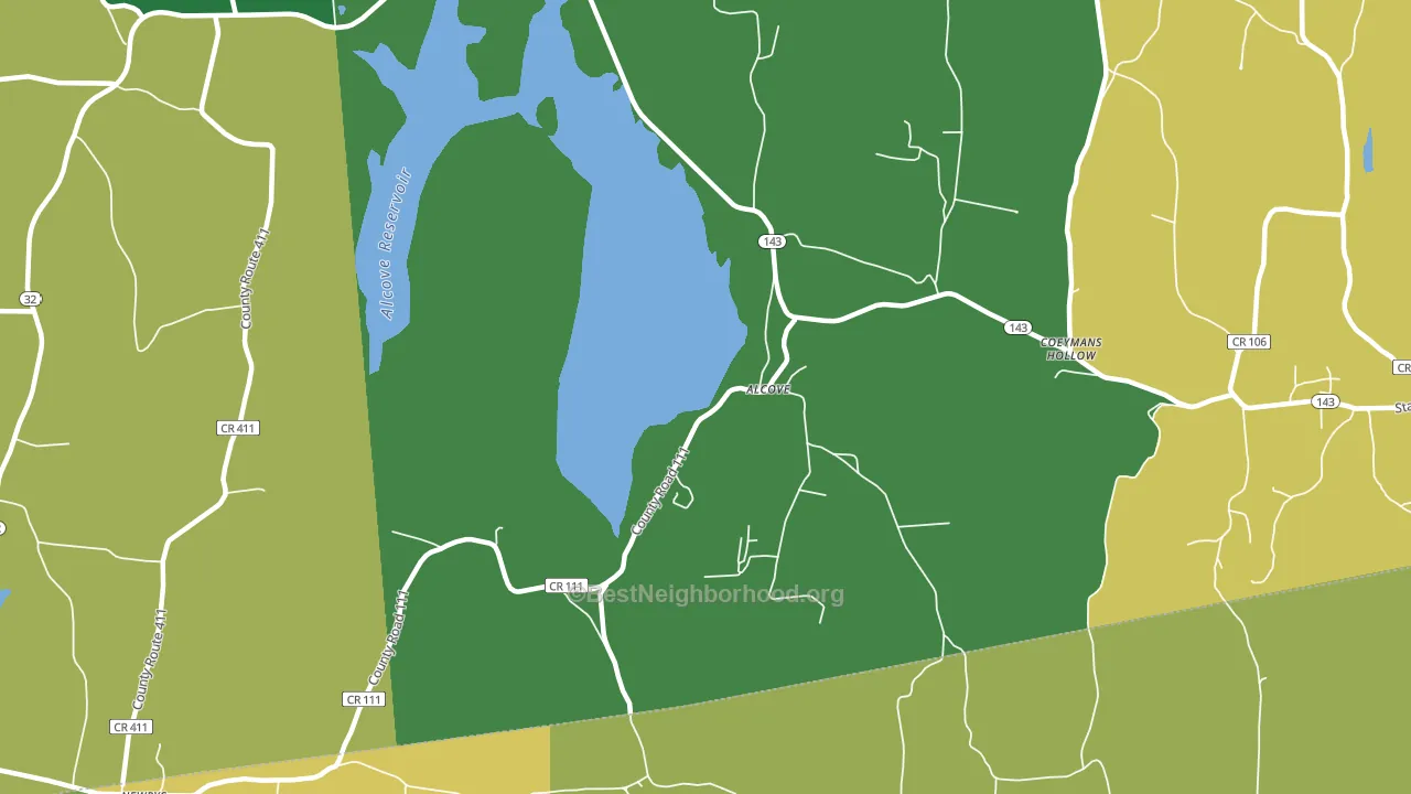 Alcove, NY block-group voter-turnout map