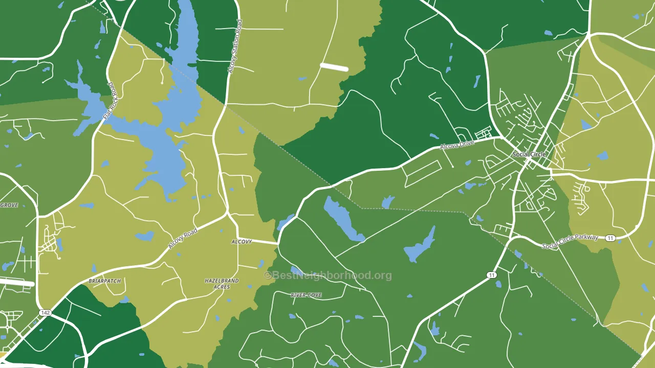 Alcovy, GA block-group voter-turnout map