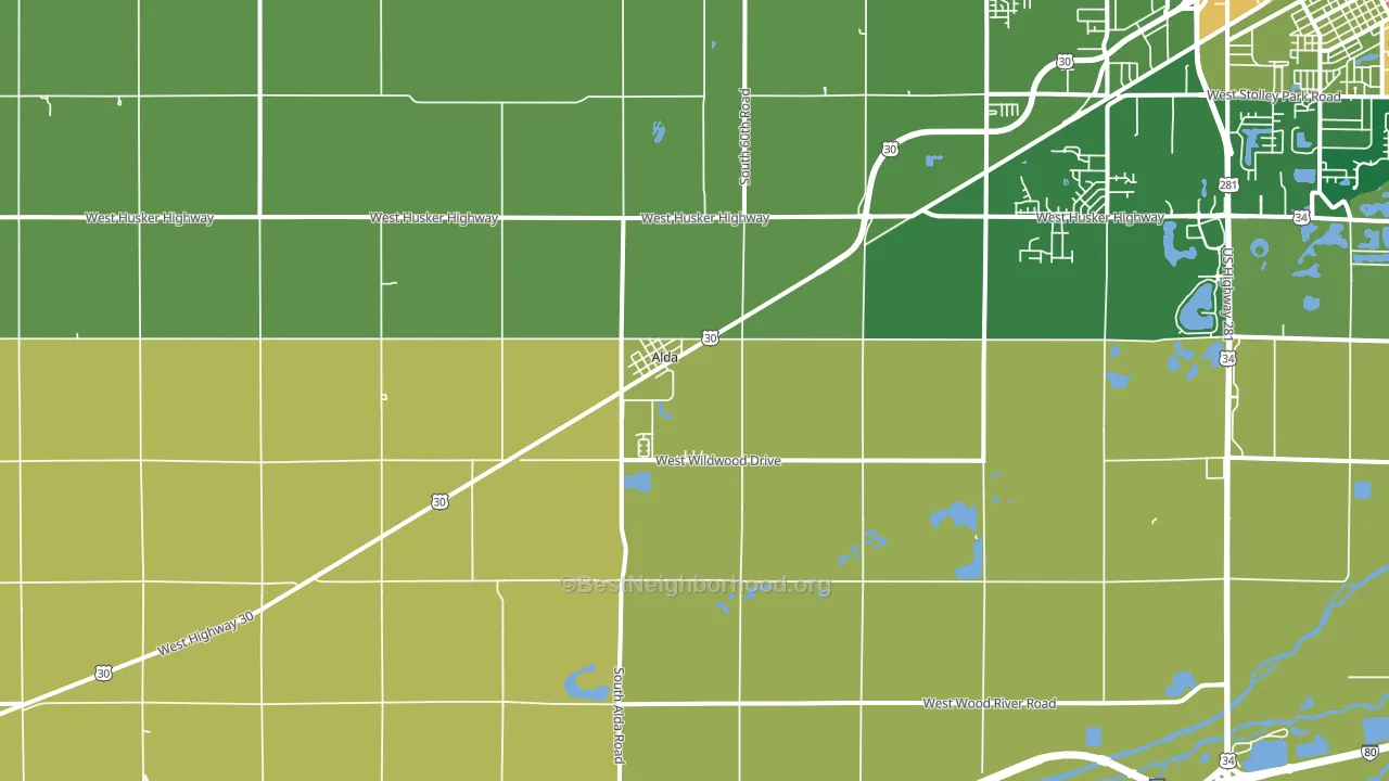 Alda, NE block-group voter-turnout map