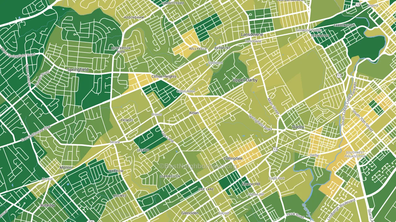 Aldan, PA block-group voter-turnout map