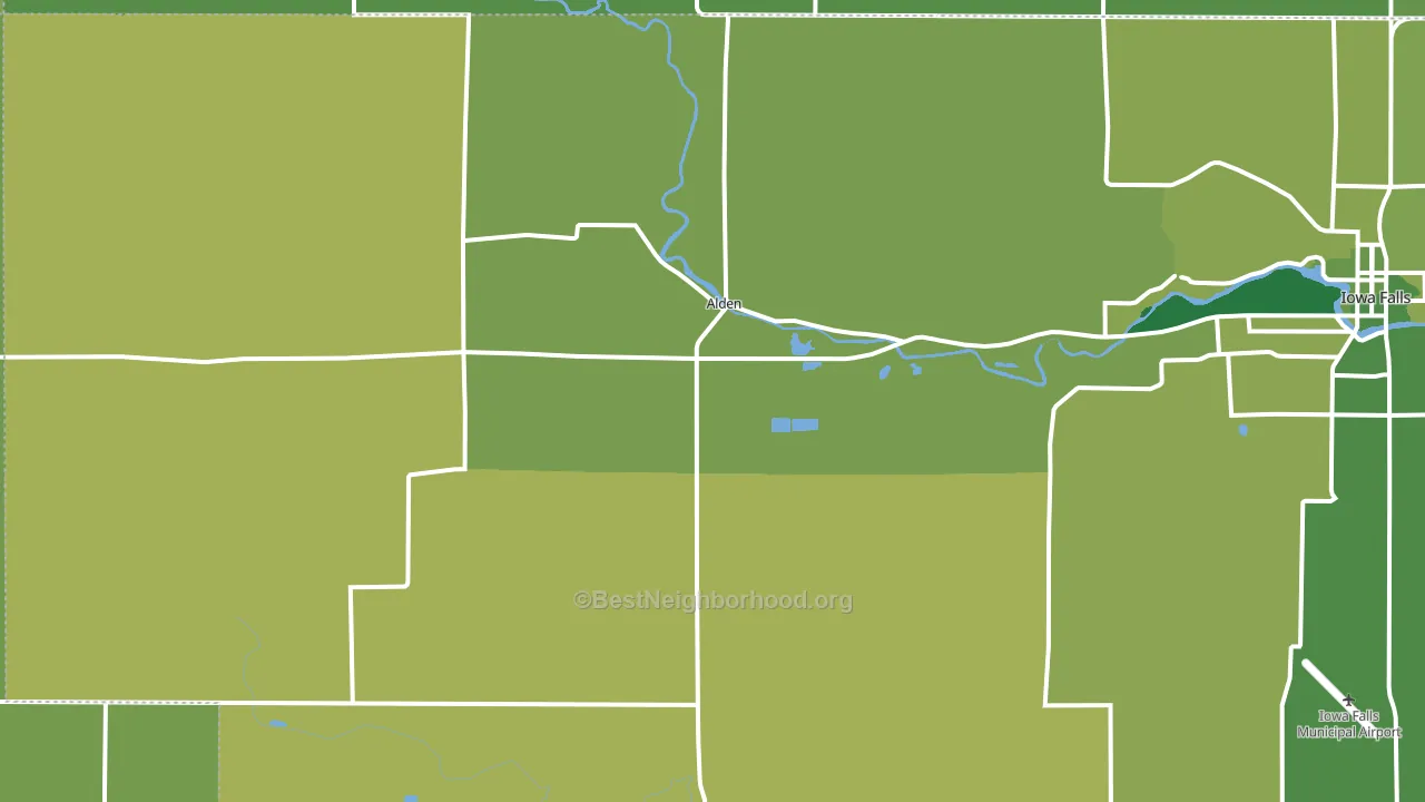 Alden, IA block-group voter-turnout map