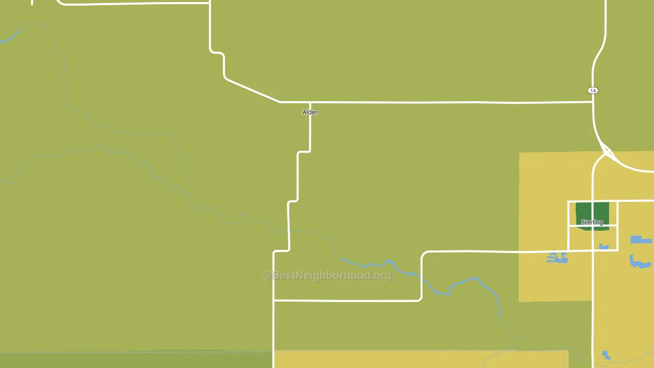 Alden, KS block-group voter-turnout map
