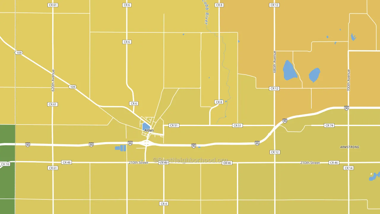 Alden, MN block-group voter-turnout map