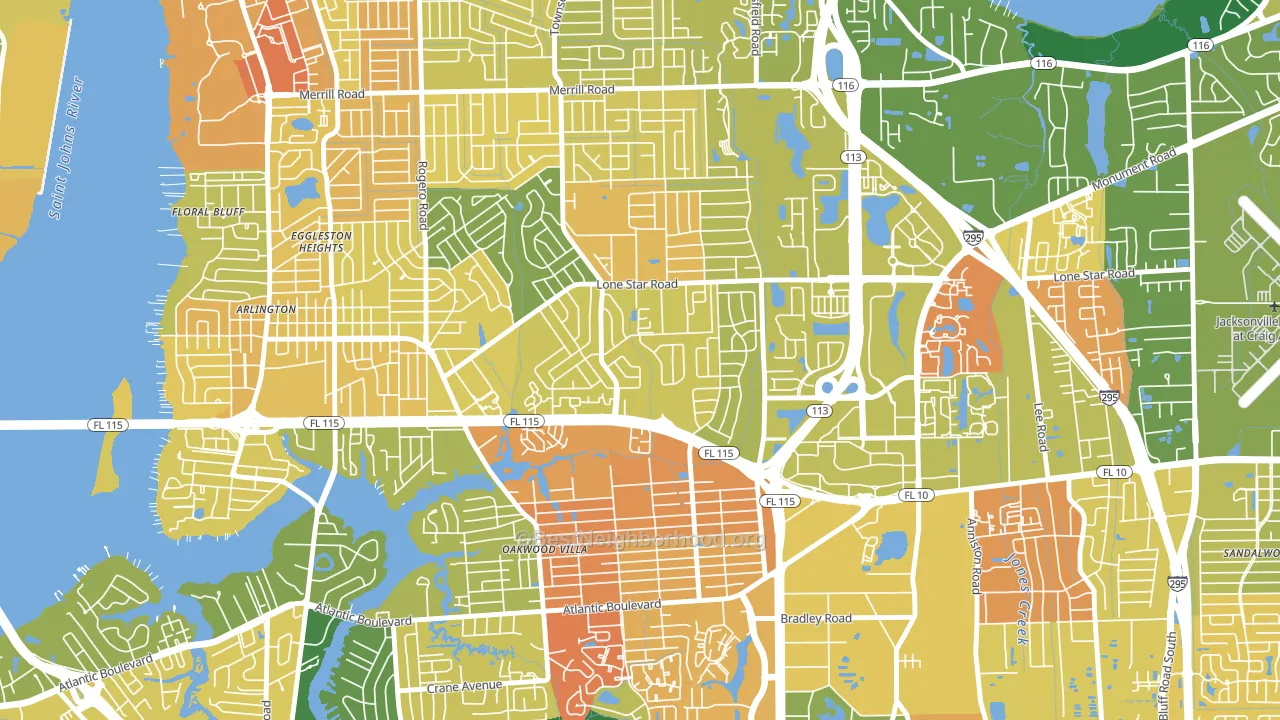 Alderman Park, Jacksonville, FL block-group voter-turnout map
