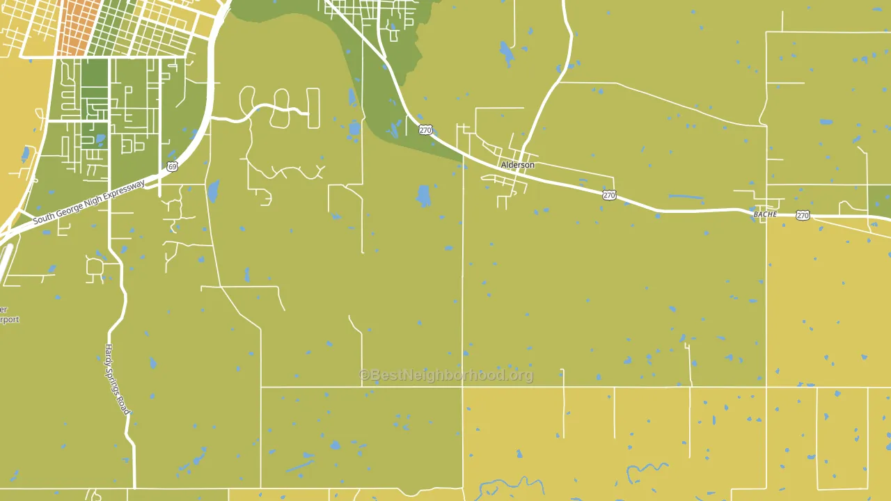 Alderson, OK block-group voter-turnout map