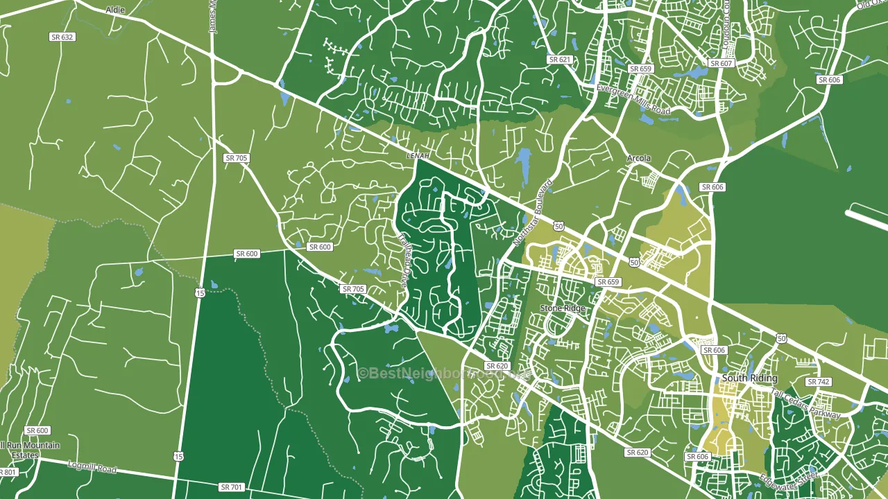 Aldie, VA block-group voter-turnout map