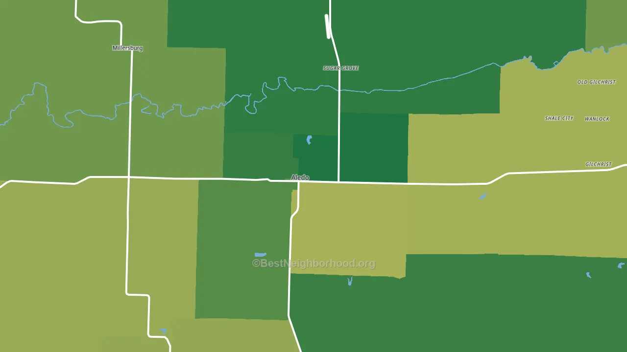 Aledo, IL block-group voter-turnout map