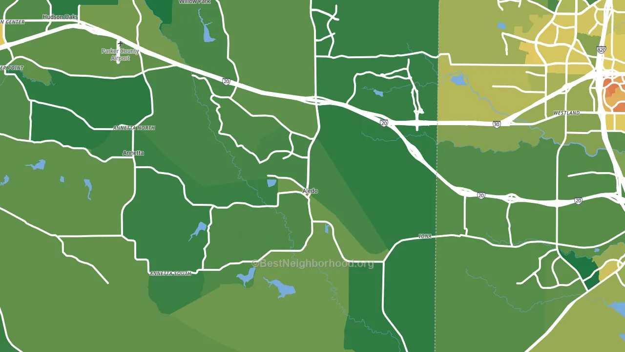 Aledo, TX block-group voter-turnout map