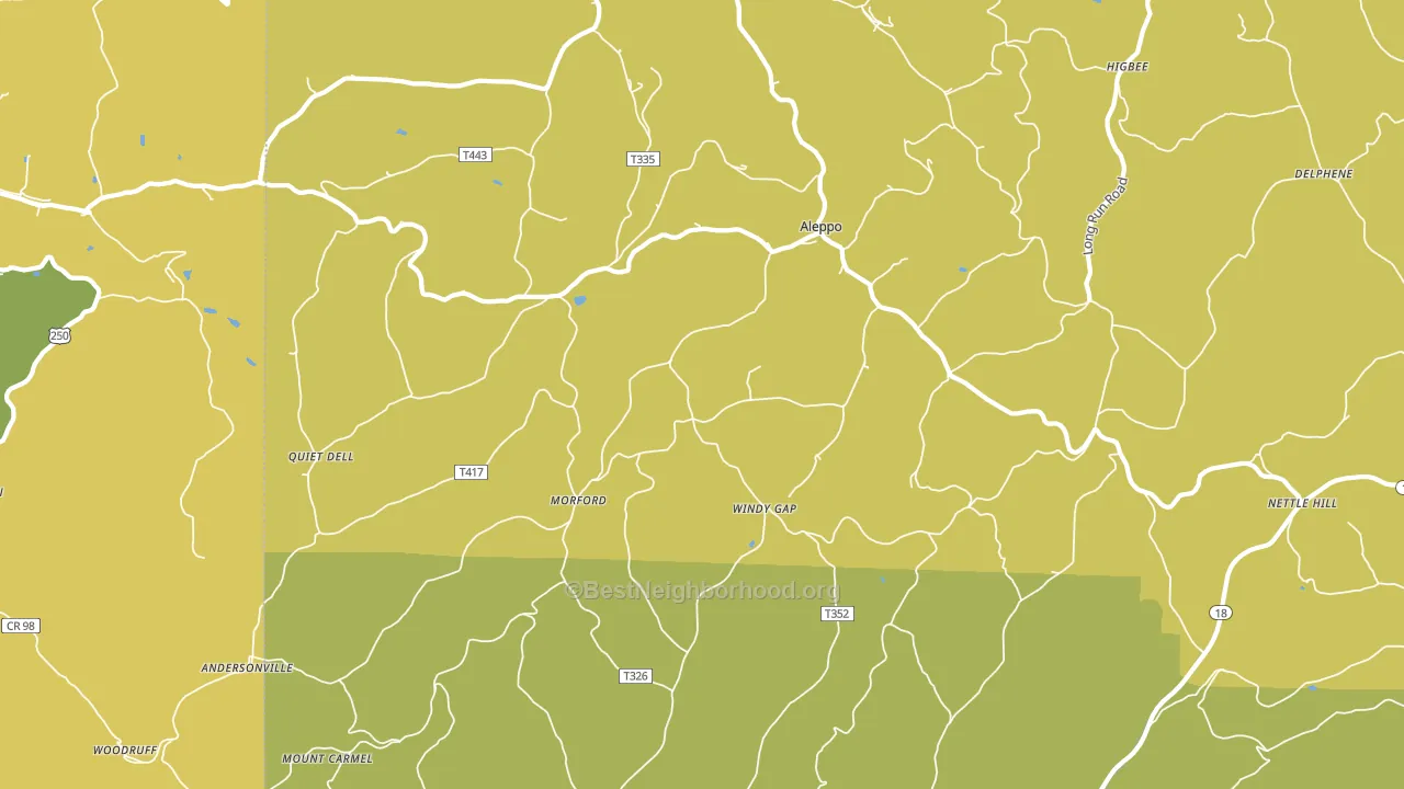 Aleppo, PA block-group voter-turnout map
