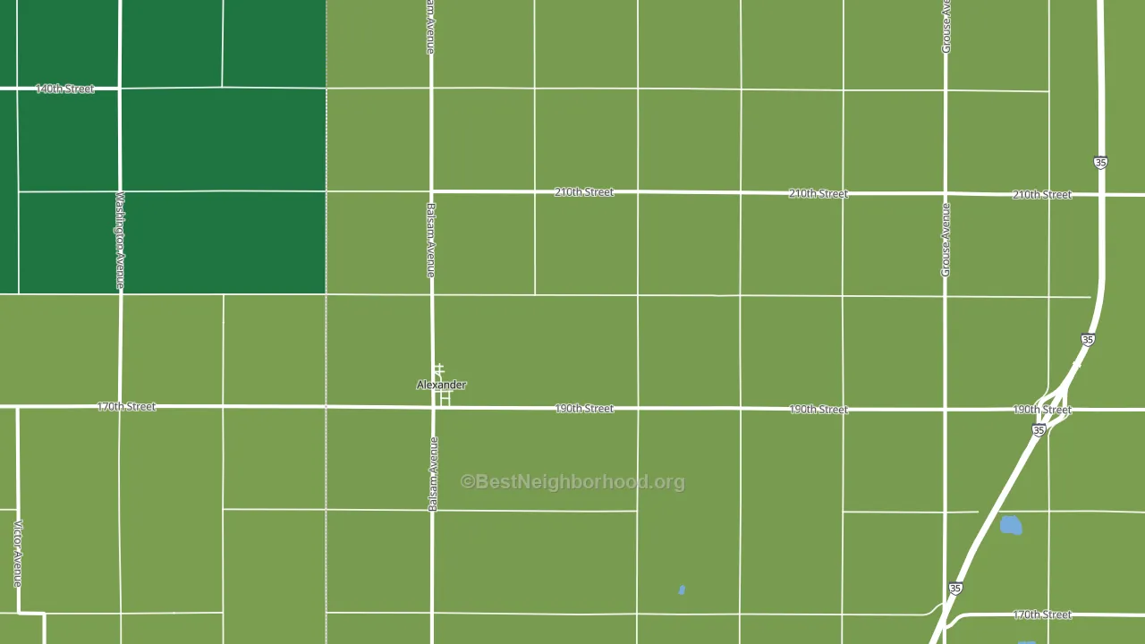 Alexander, IA block-group voter-turnout map