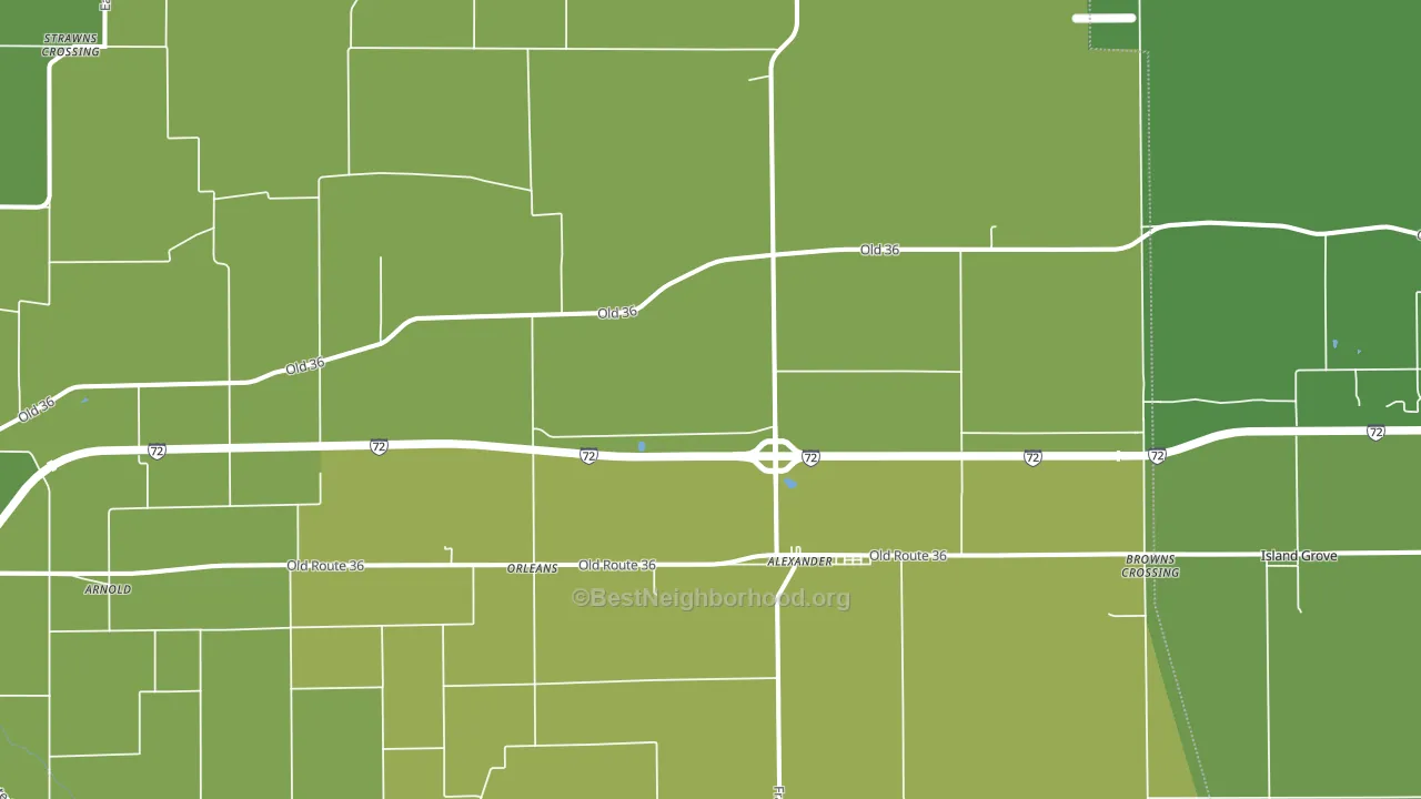 Alexander, IL block-group voter-turnout map