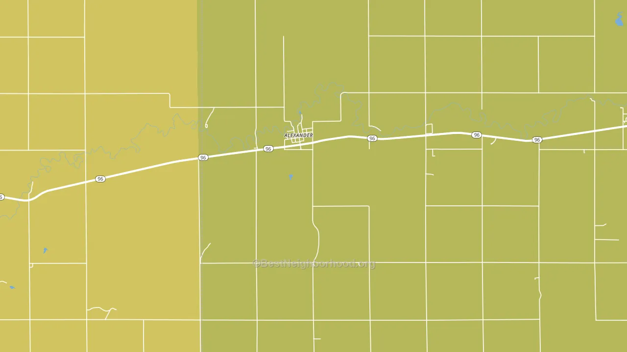 Alexander, KS block-group voter-turnout map