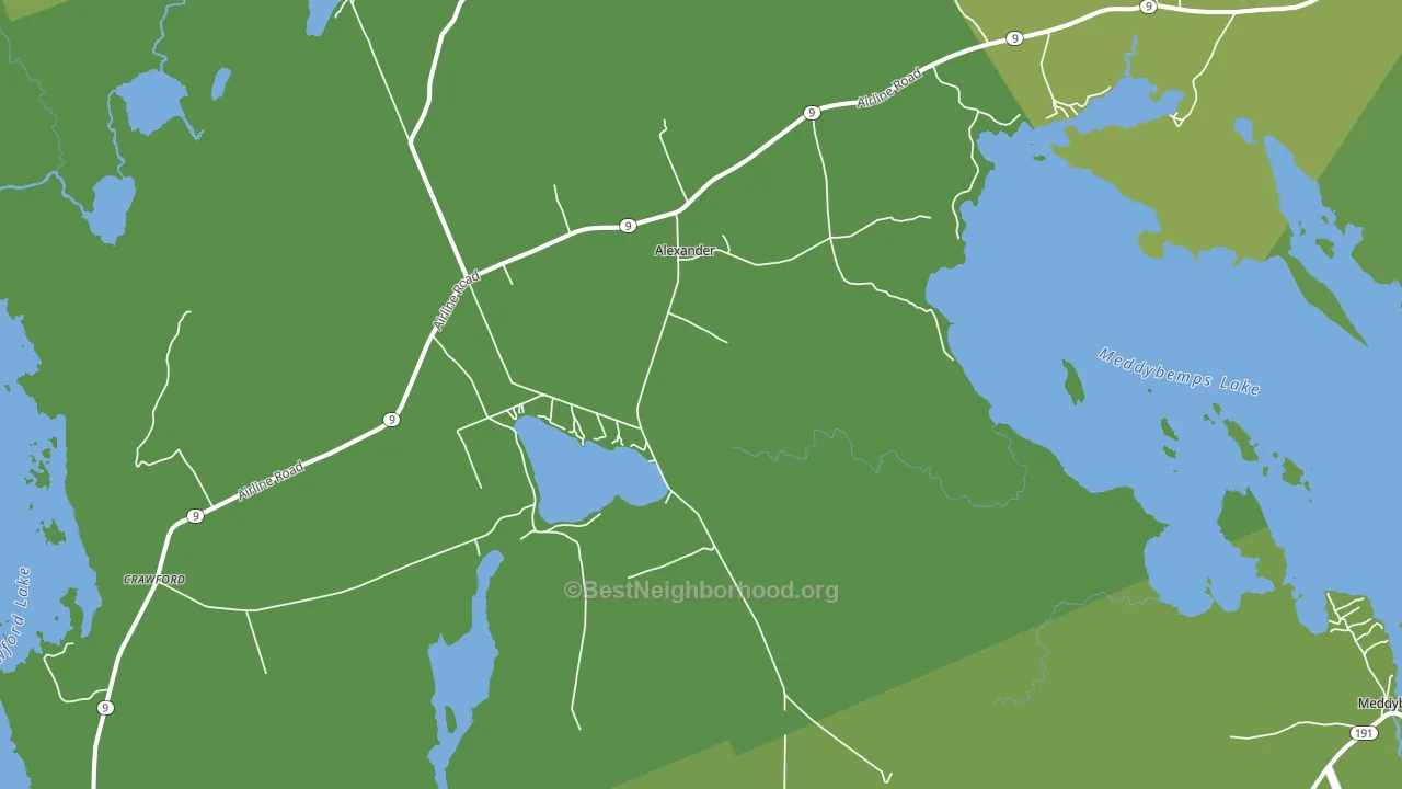 Alexander, ME block-group voter-turnout map