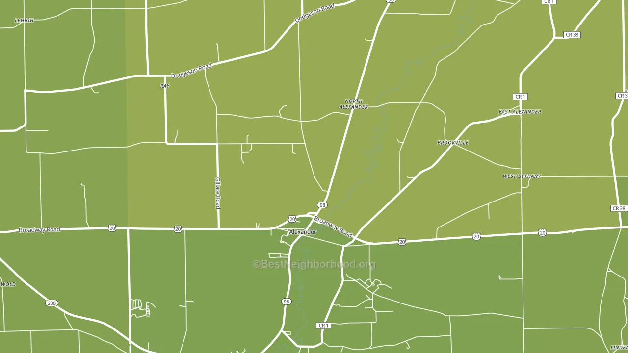 Alexander, NY block-group voter-turnout map