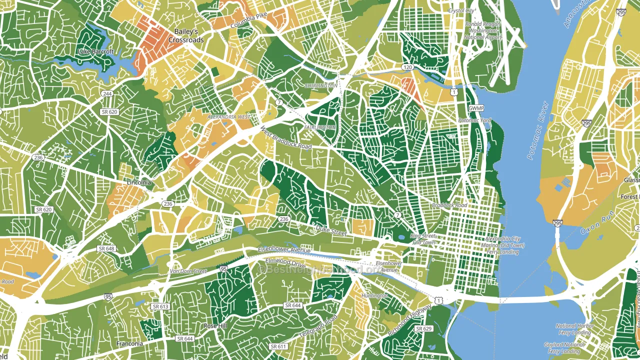 Alexandria City, VA block-group voter-turnout map