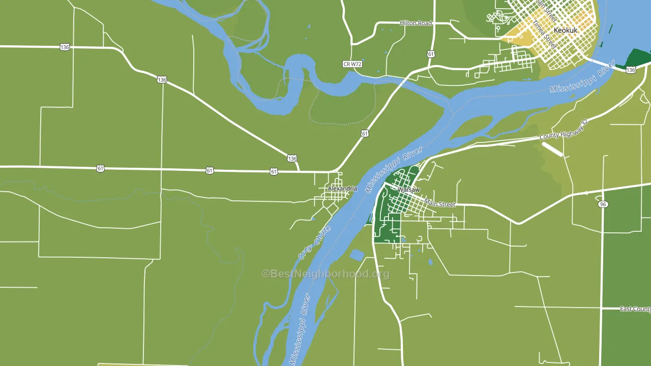Alexandria, MO block-group voter-turnout map